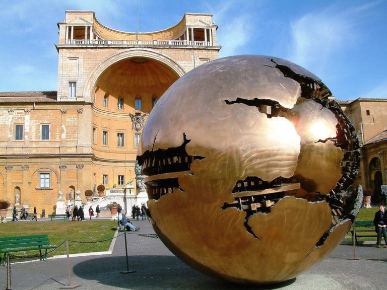 Sphere within a sphere sculpture at the Vatican museums