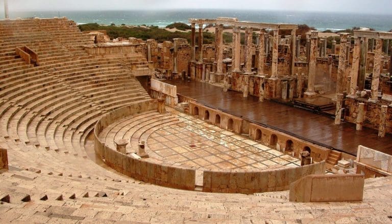 Ruins of the Roman amphitheatre, Leptis Magna, Libya