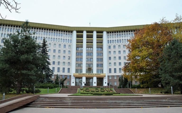 The parliament building in Chisinau Moldova