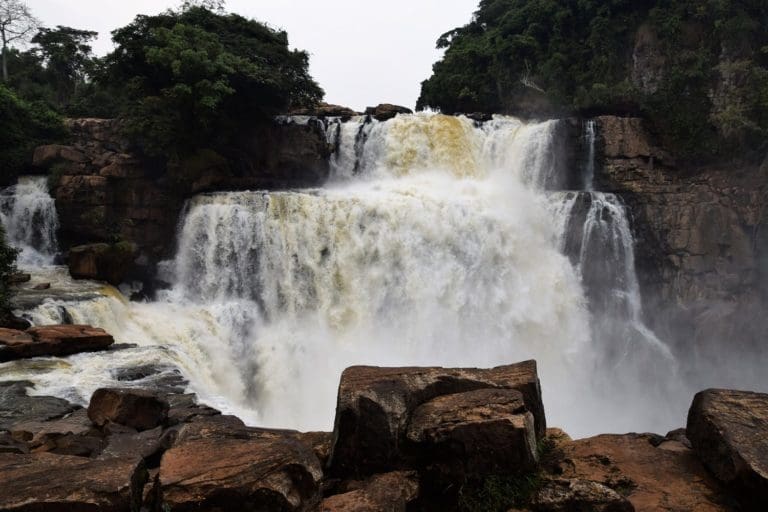 Water pouring down the main Zongo Falls, DRC