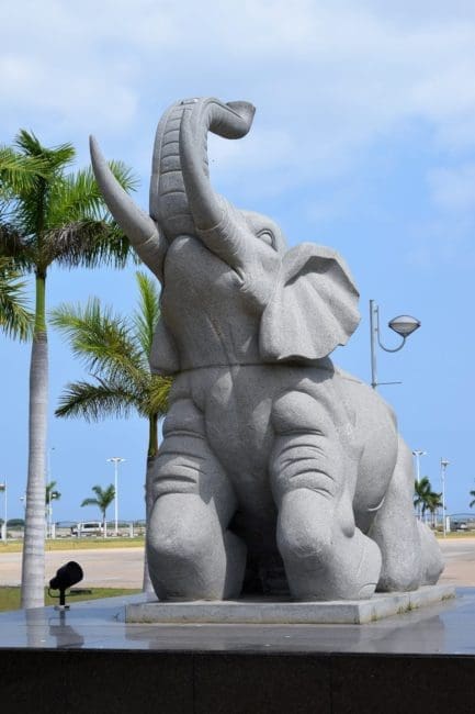 An elephant statue at President Neto's Monument Luanda Angola