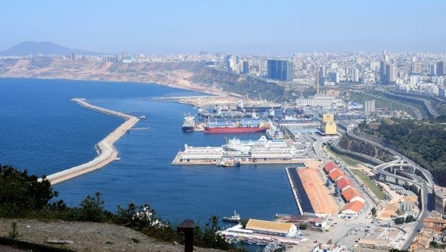 View across the town and harbour at Oran