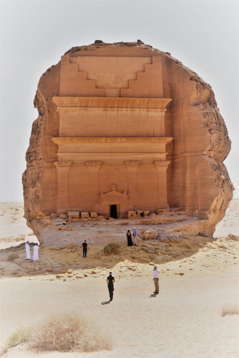 The Lonely Castle - Tomb of Lihyan, Son of Kuza taken from above, Hegra, Saudi Arabia